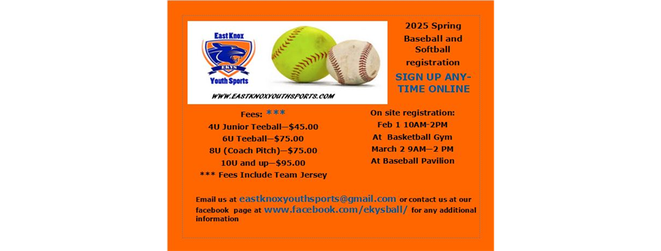 2025 Fall Baseball and Softball Online Registration Is Open!